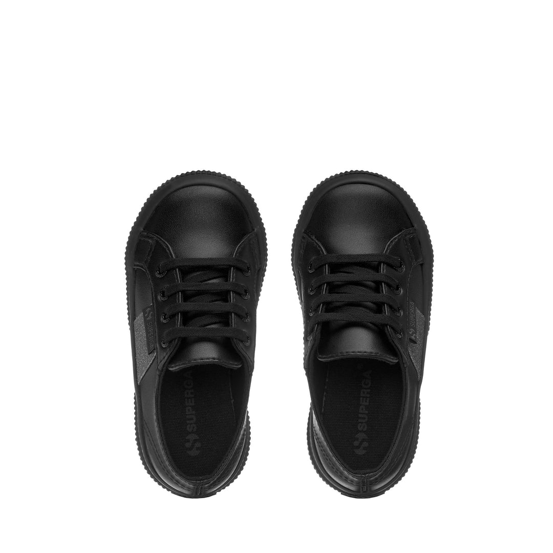 Le Superga Girl 2750 KIDS SYNTHETIC MATERIAL GLITTER Sneaker TOTAL BLACK Dressed Back (jpg Rgb)		