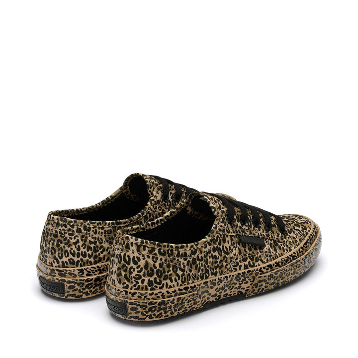 Le Superga Woman 2750 MICRO LEOPARD ALL OVER Low Cut MICRO LEOPARD-BLACK Dressed Side (jpg Rgb)		
