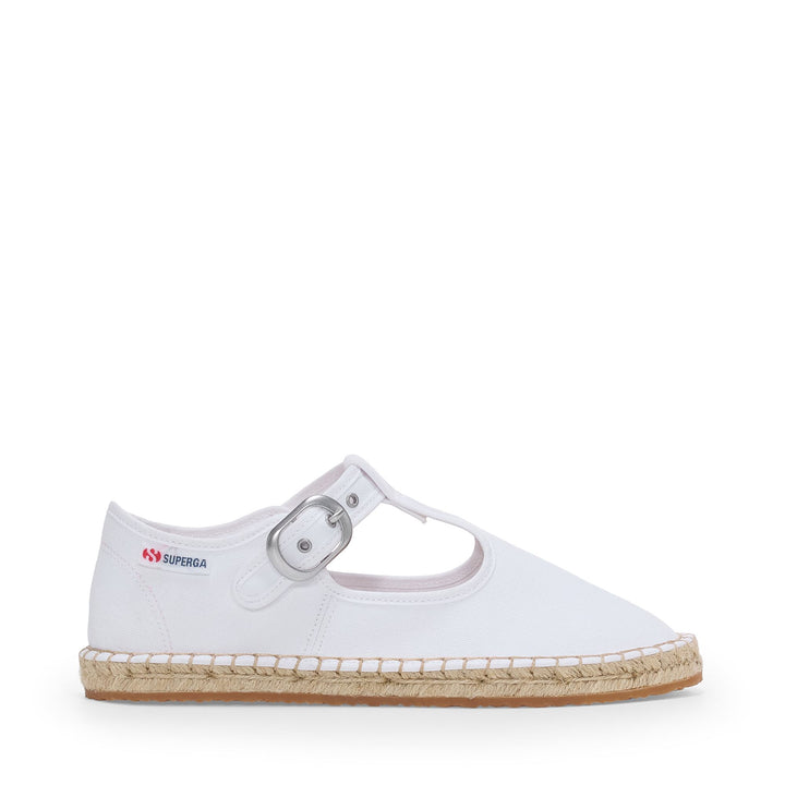 Weiße Damen-Espadrilles mit Obermaterial aus Baumwolle 1