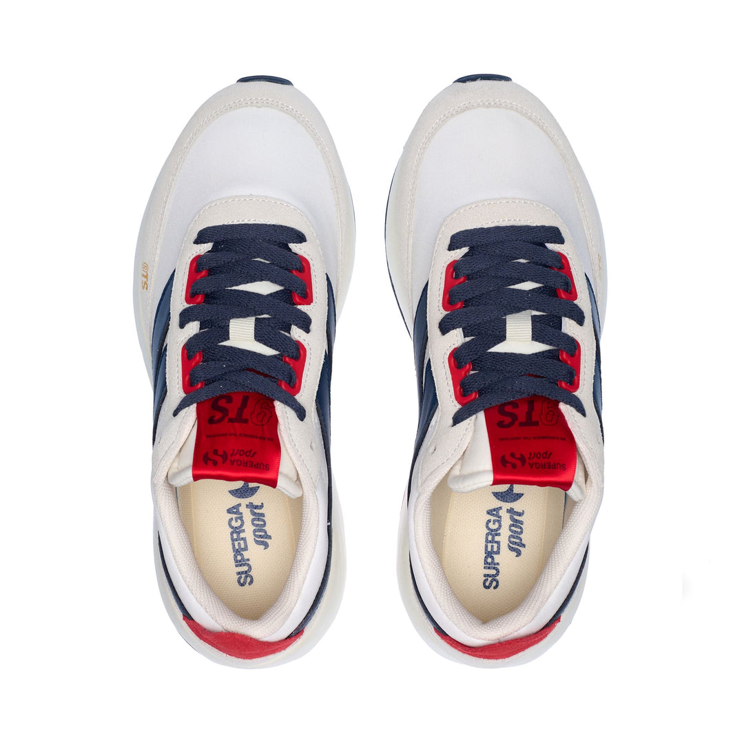 Sneakers Unisex 4089 TRAINING 9TS SLIM Low Cut WHITE AVORIO-NAVY-RED Dressed Back (jpg Rgb)		