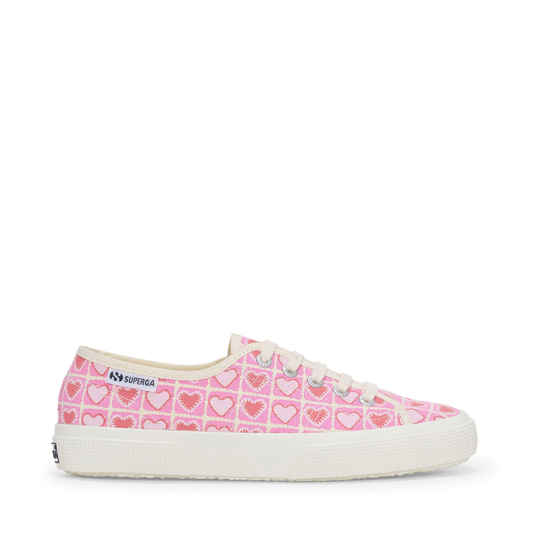 Woman's Low Cut Pink Sneakers with Cotton Upper 01