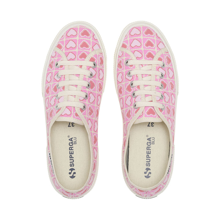 Woman's Low Cut Pink Sneakers with Cotton Upper 4