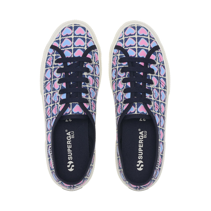 Baskets basses bleues pour femme avec tige en coton 4