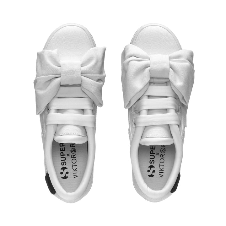 Lady Shoes Woman 2790 COTTON BOW Wedge WHITE Dressed Back (jpg Rgb)		