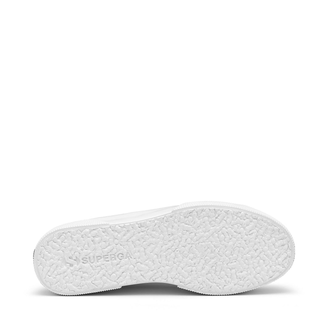 Sneakers bianche con plateau da donna e tomaia in cotone main