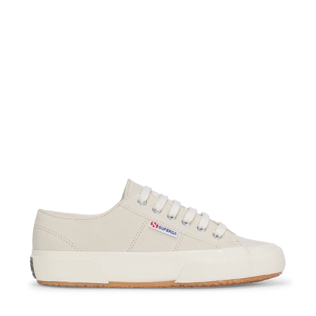 Unisex White Low Cut Sneakers with Suede Upper 01
