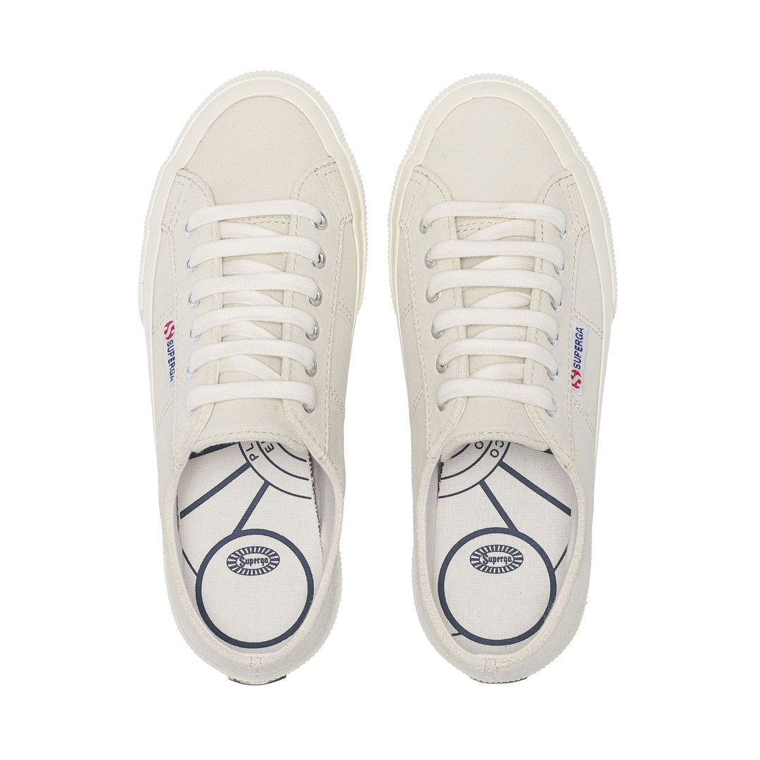Weiße Unisex-Sneaker mit niedrigem Schnitt und Obermaterial aus Wildleder main