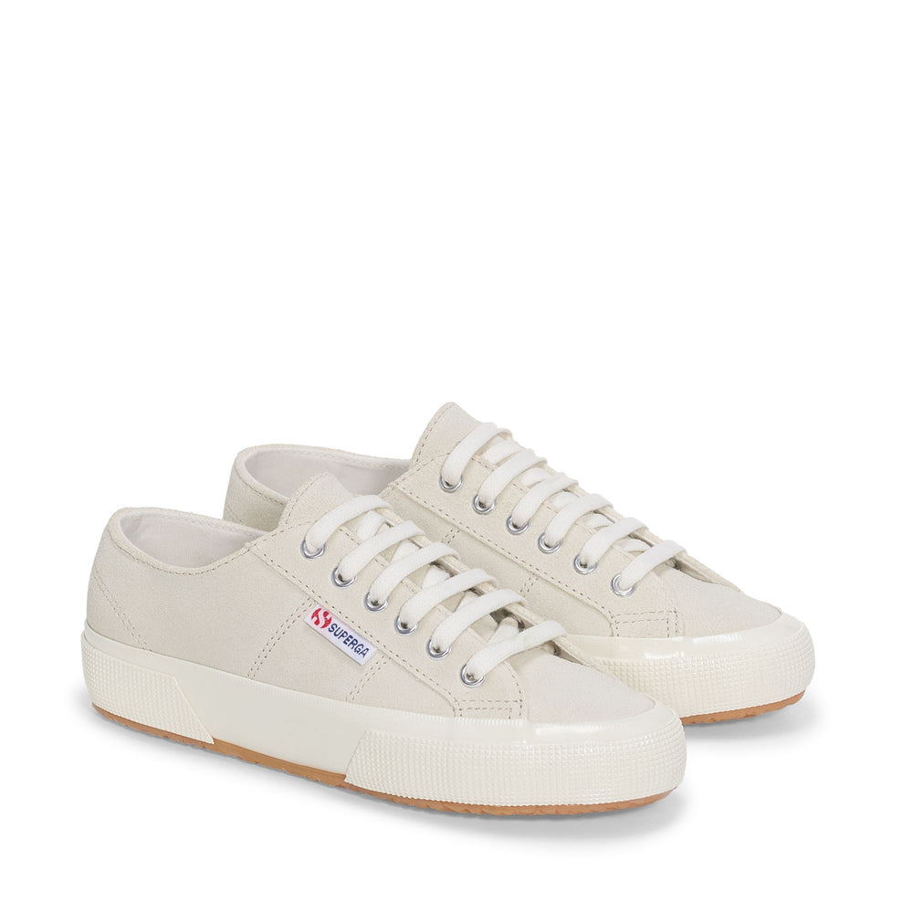 Unisex White Low Cut Sneakers with Suede Upper 02