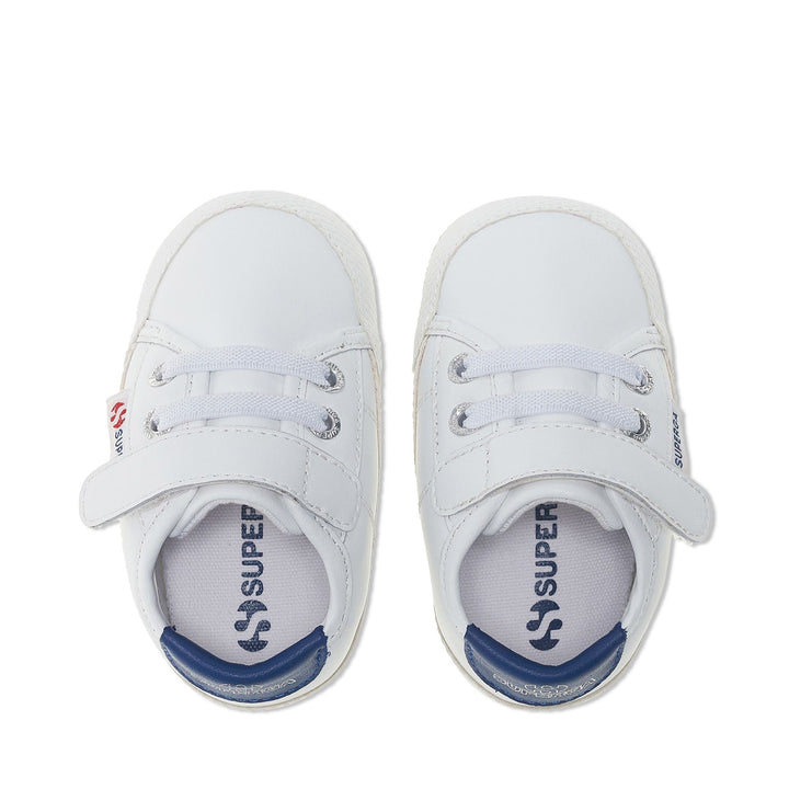 Sneakers Boy 4006 BABY SYNTHETIC MATERIAL Low Cut WHITE-BLUE ROYAL Dressed Back (jpg Rgb)		