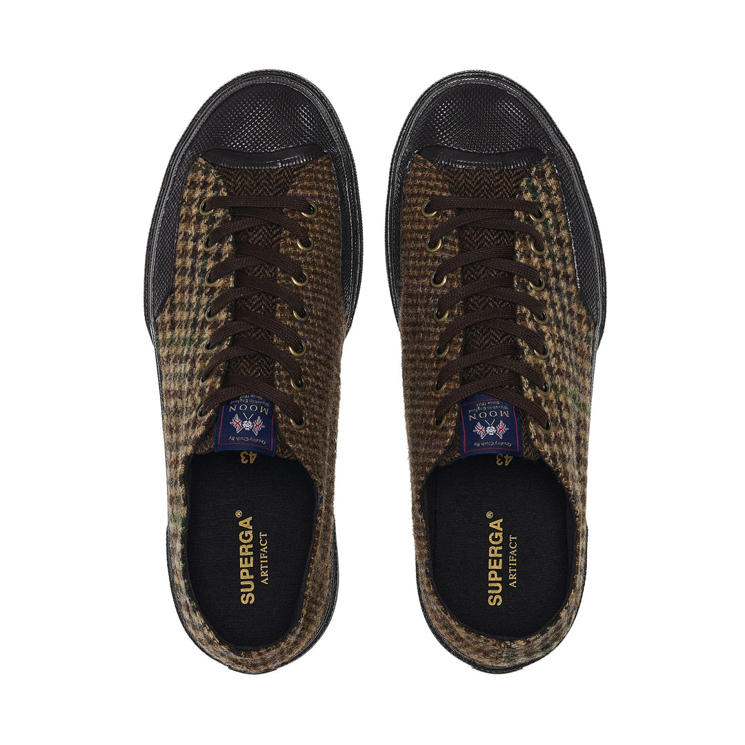 Sneakers basse unisex marroni con tomaia in lana main