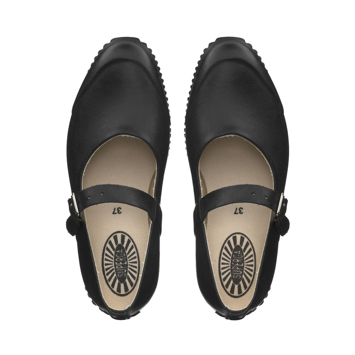 Woman's Black Rubber Ballerina with Cotton Lining 4