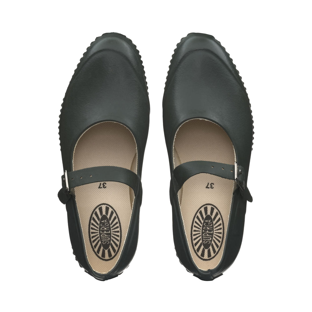 Woman's Green Rubber Ballerina with Cotton Lining main