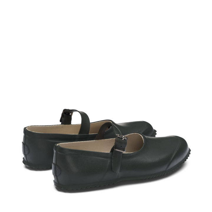 Woman's Green Rubber Ballerina with Cotton Lining 3
