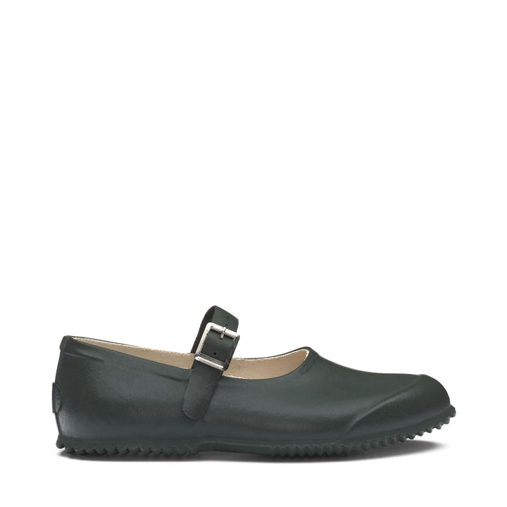 Woman's Green Rubber Ballerina with Cotton Lining 1