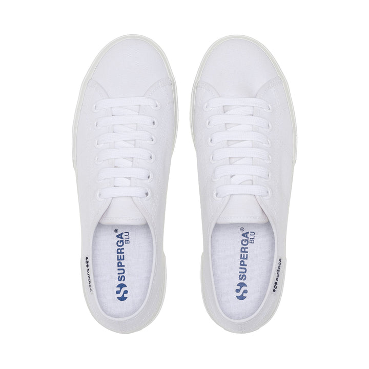 Woman's Platform White Sneakers with Cotton Upper 4