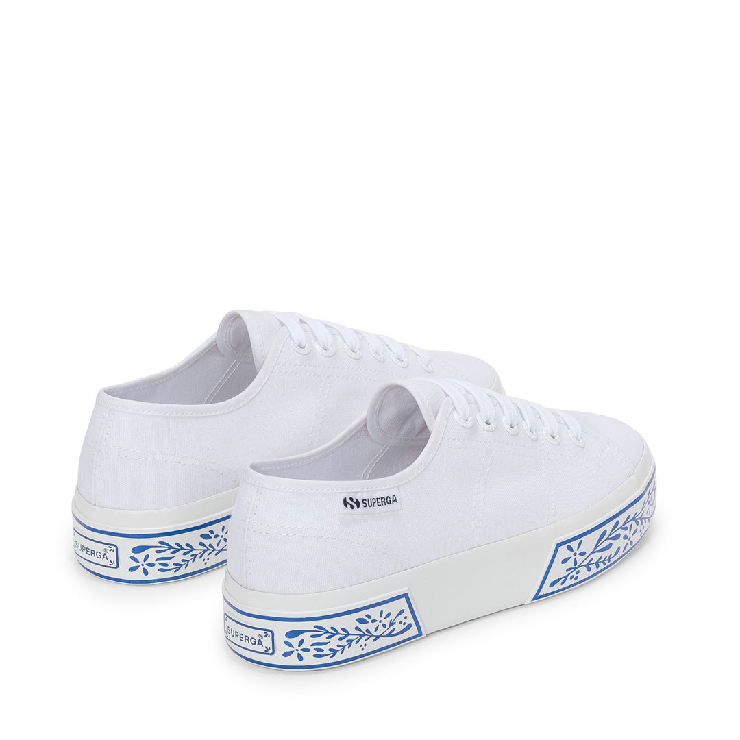 Woman's Platform White Sneakers with Cotton Upper main