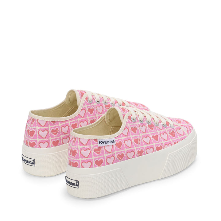 Woman's Platform Pink Sneakers with Cotton Upper 3