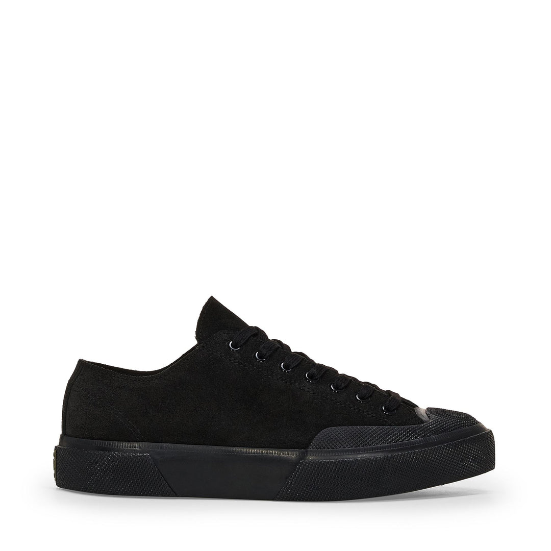 Zapatillas unisex de corte bajo en negro con parte superior de ante 01