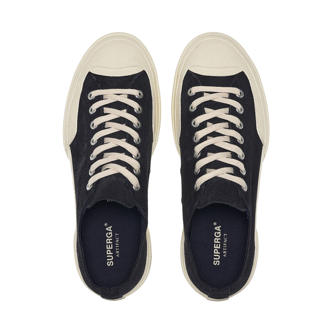 Unisex Navy Low Cut Sneakers with Suede Upper main