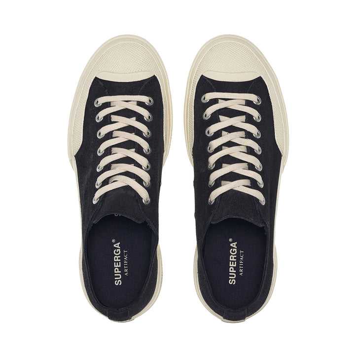 Unisex Navy Low Cut Sneakers with Suede Upper 4