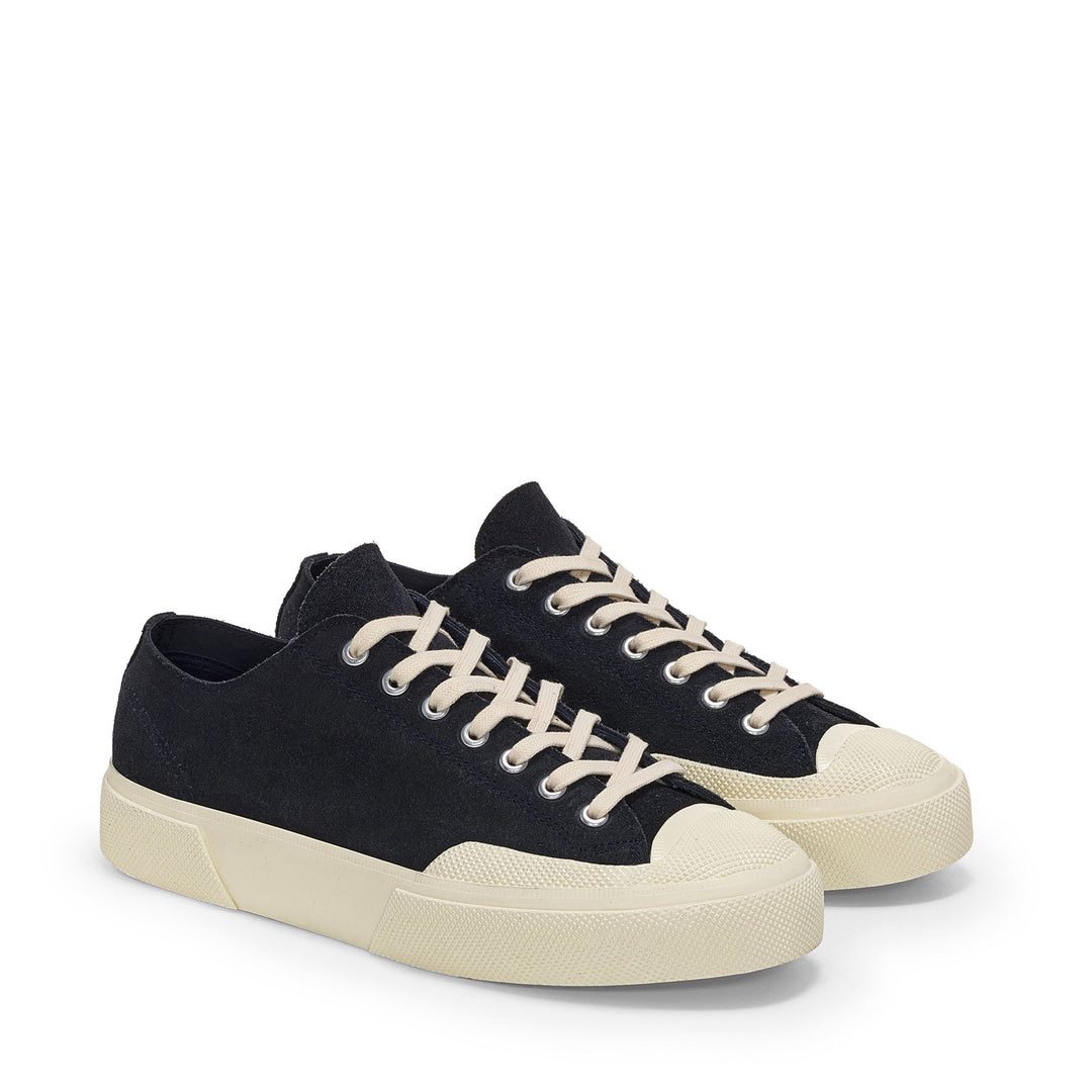 Unisex Navy Low Cut Sneakers with Suede Upper main