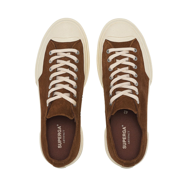 Unisex Brown Low Cut Sneakers with Suede Upper 4