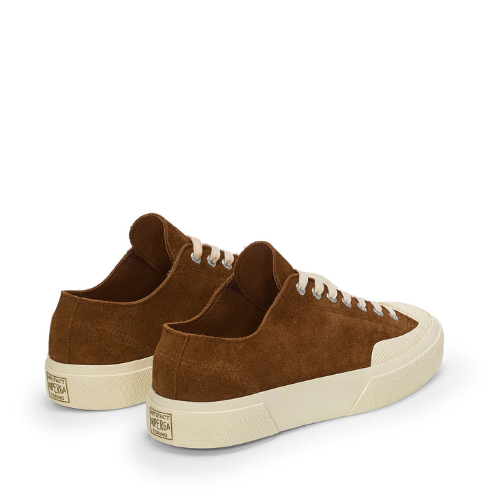Zapatillas unisex marrones de corte bajo con parte superior de ante 3
