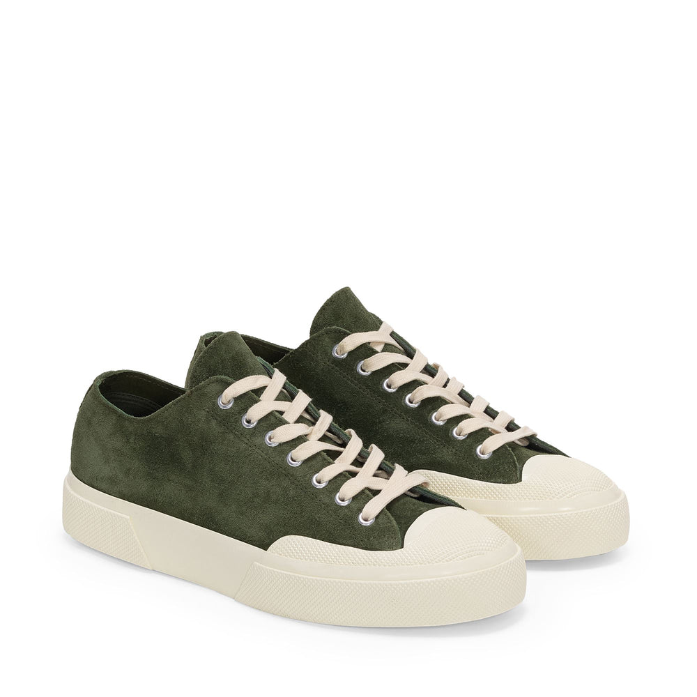 2432 WORKS SUEDE FLESH OUT - Baskets - Décolleté - Unisexe - Green grass Dk-Off White 02