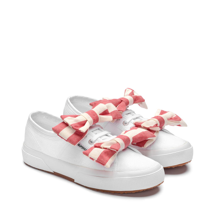 2750 COTTON RIBBON - Le Superga - Basso - Donna - WHITE-OFFWHITE-RED 2