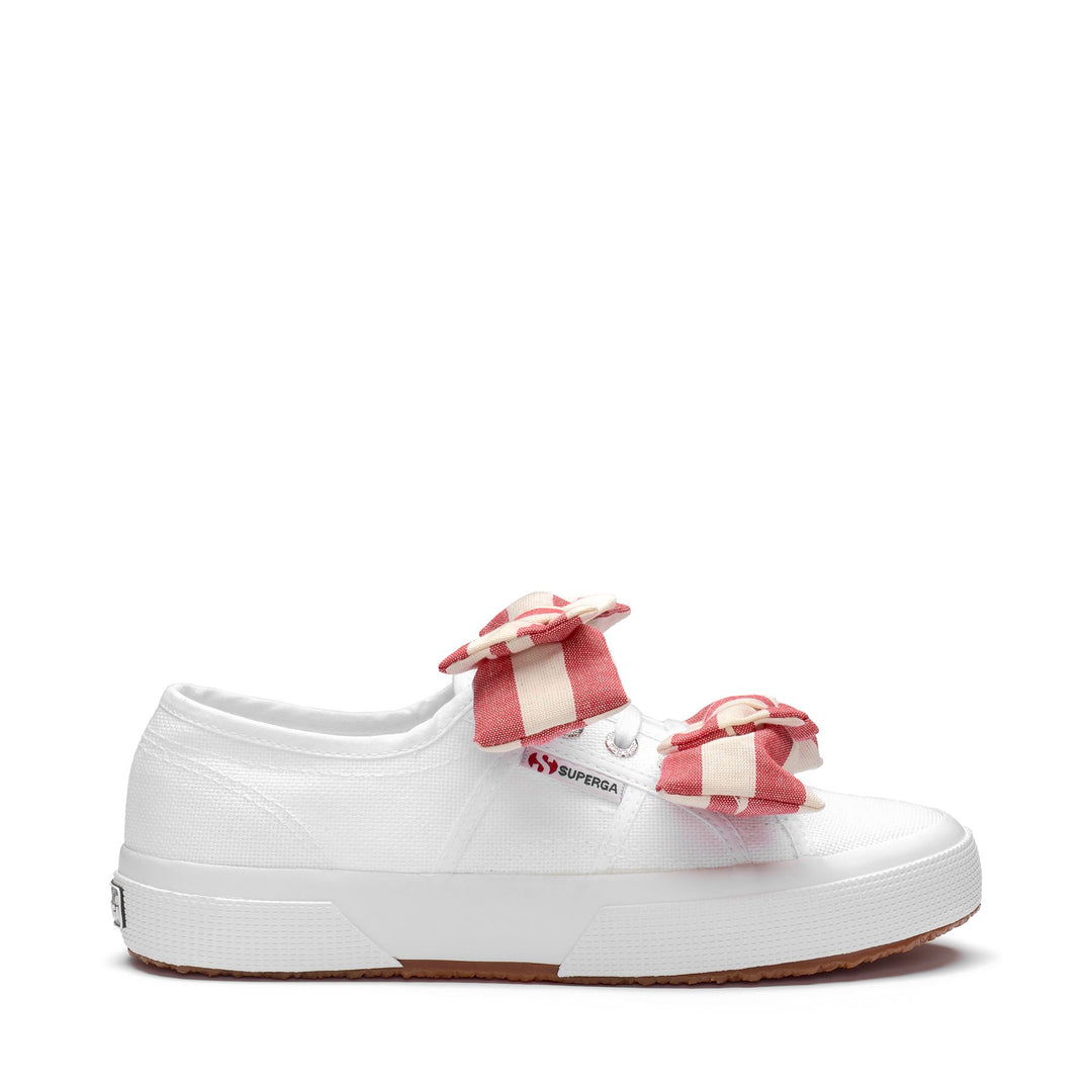 2750 COTTON RIBBON - Le Superga - Basso - Donna - WHITE-OFFWHITE-RED 01