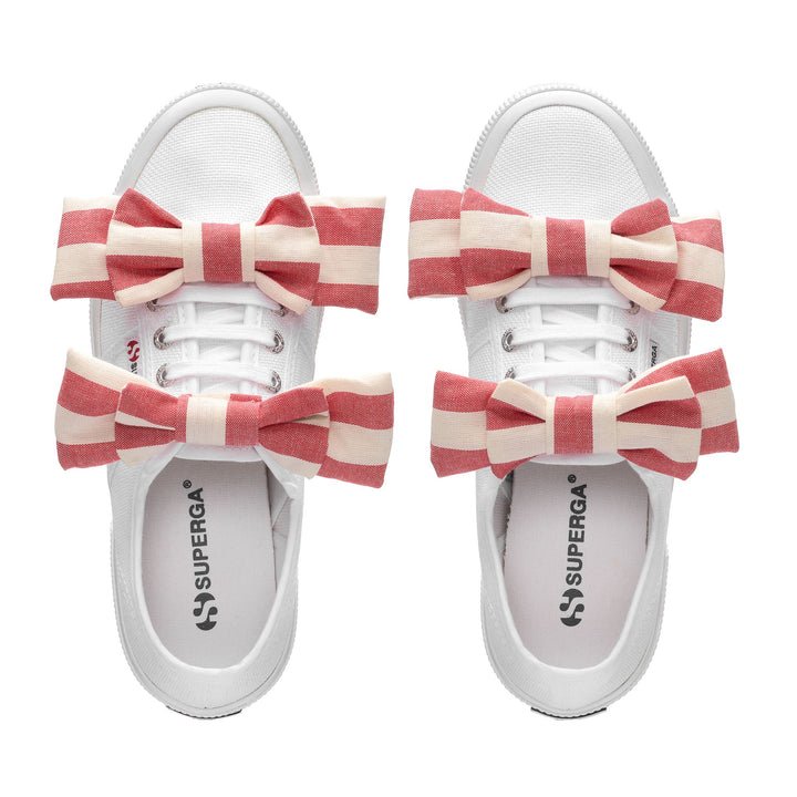 2750 COTTON RIBBON - Le Superga - Basso - Donna - WHITE-OFFWHITE-RED 4