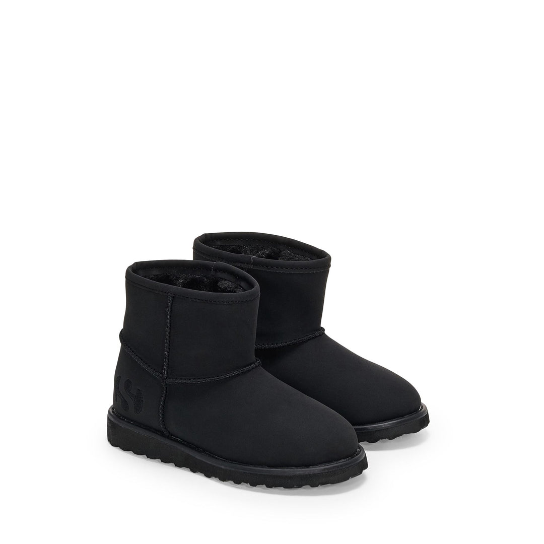 Kid's Ankle Black Boots with Nubuck-Effect Microfiber Upper main