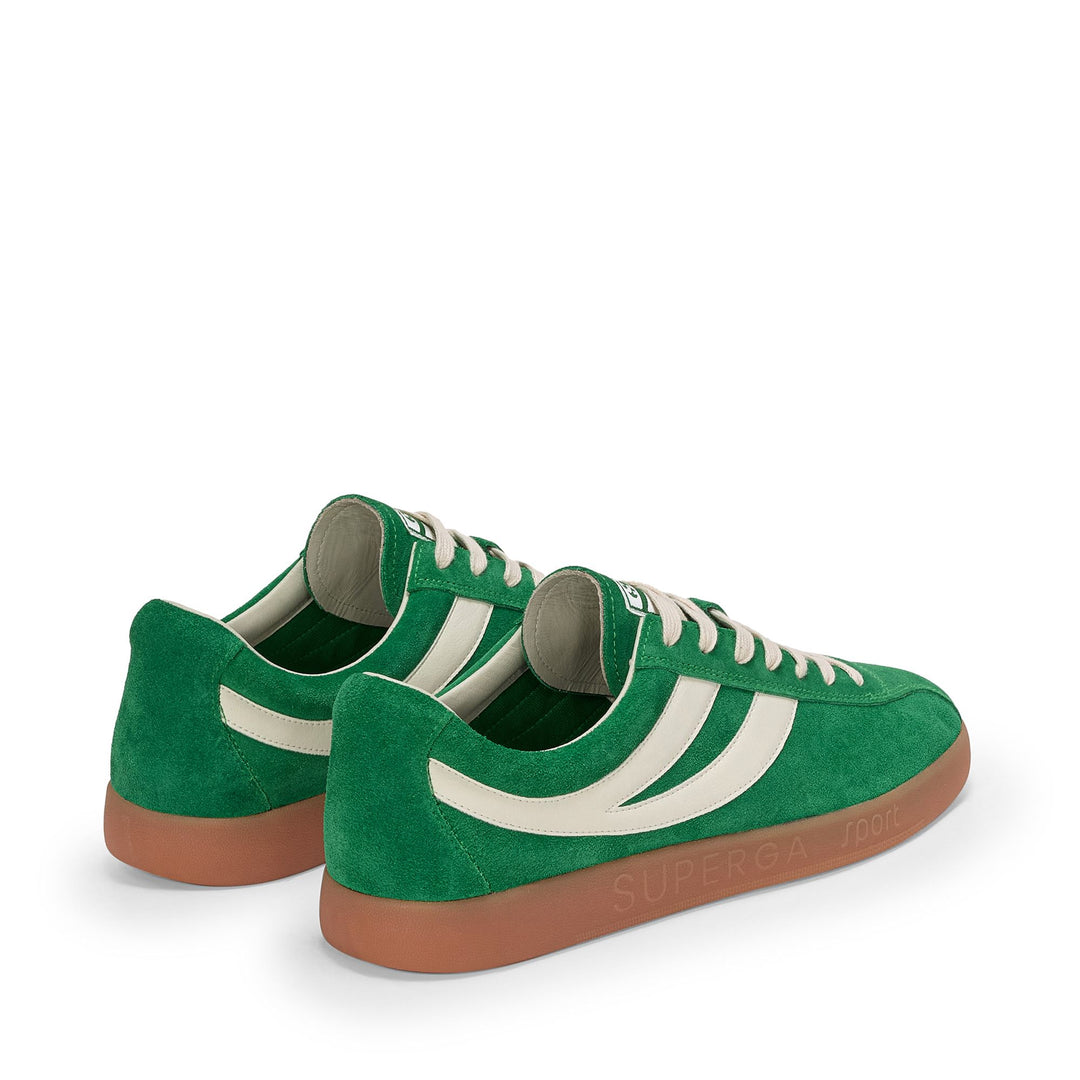 Zapatillas unisex de corte bajo verdes con parte superior de ante main
