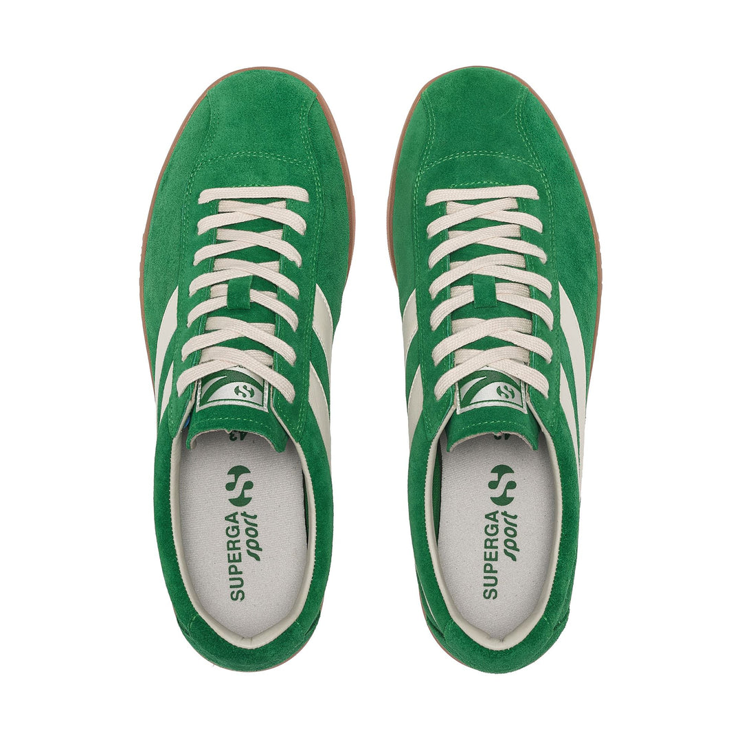 Unisex Low Cut Sneakers Green with Suede Upper main
