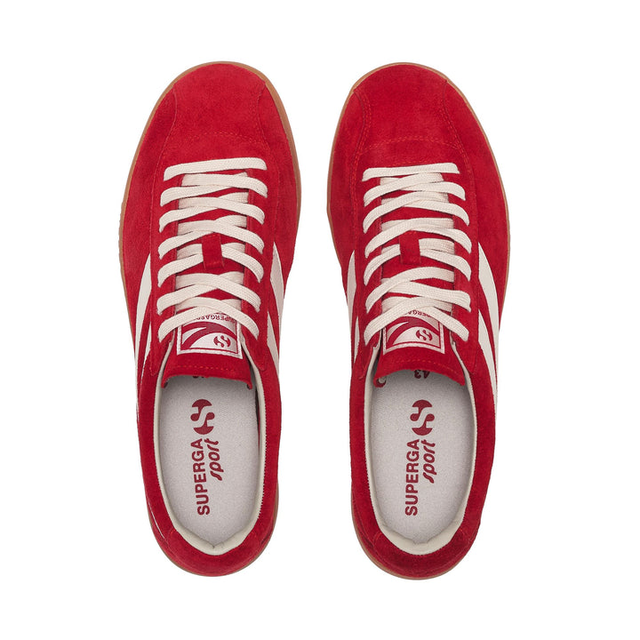 Unisex Red Sneakers with Suede Upper 4