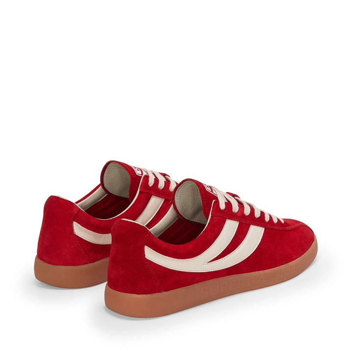 Unisex Red Sneakers with Suede Upper 3