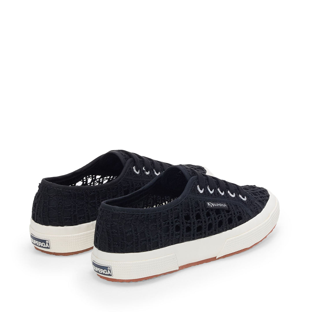 Woman's Classic Black Sneakers with Crochet Upper main