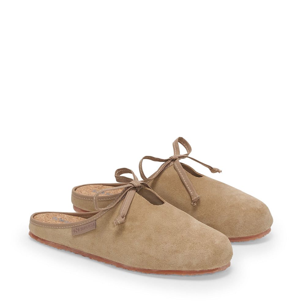 Zapatillas de bailarina beige para mujer con parte superior de ante 02