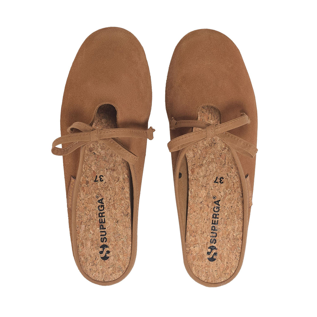 Woman's Ballerina Brown Slippers with Suede Upper main