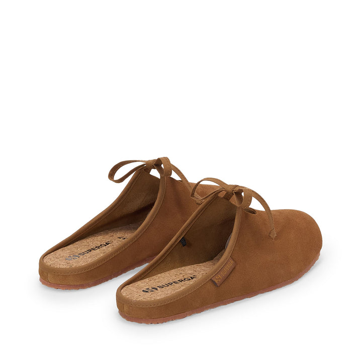 Braune Ballerina-Slipper für Damen mit Obermaterial aus Wildleder 3