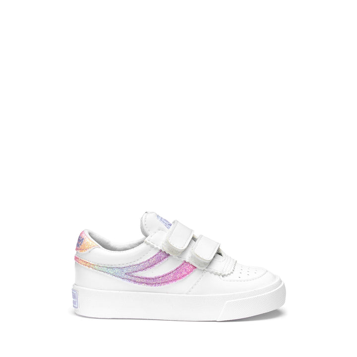Sneakers Girl 2846 KIDS SEATTLE STRAPS IRIDESCENT Low Cut WHITE-PINK PASTEL MULTICOLOR Photo (jpg Rgb)			