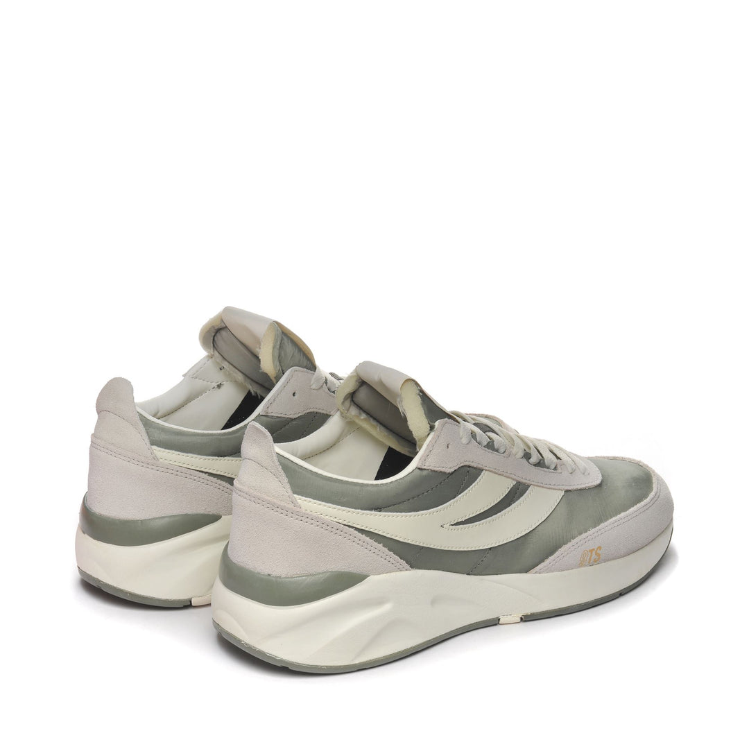 Sneakers Unisex 4089 TRAINING 9TS SLIM Low Cut BEIGE GESSO-GREEN SAFARI-WHITE AVORIO Dressed Side (jpg Rgb)		