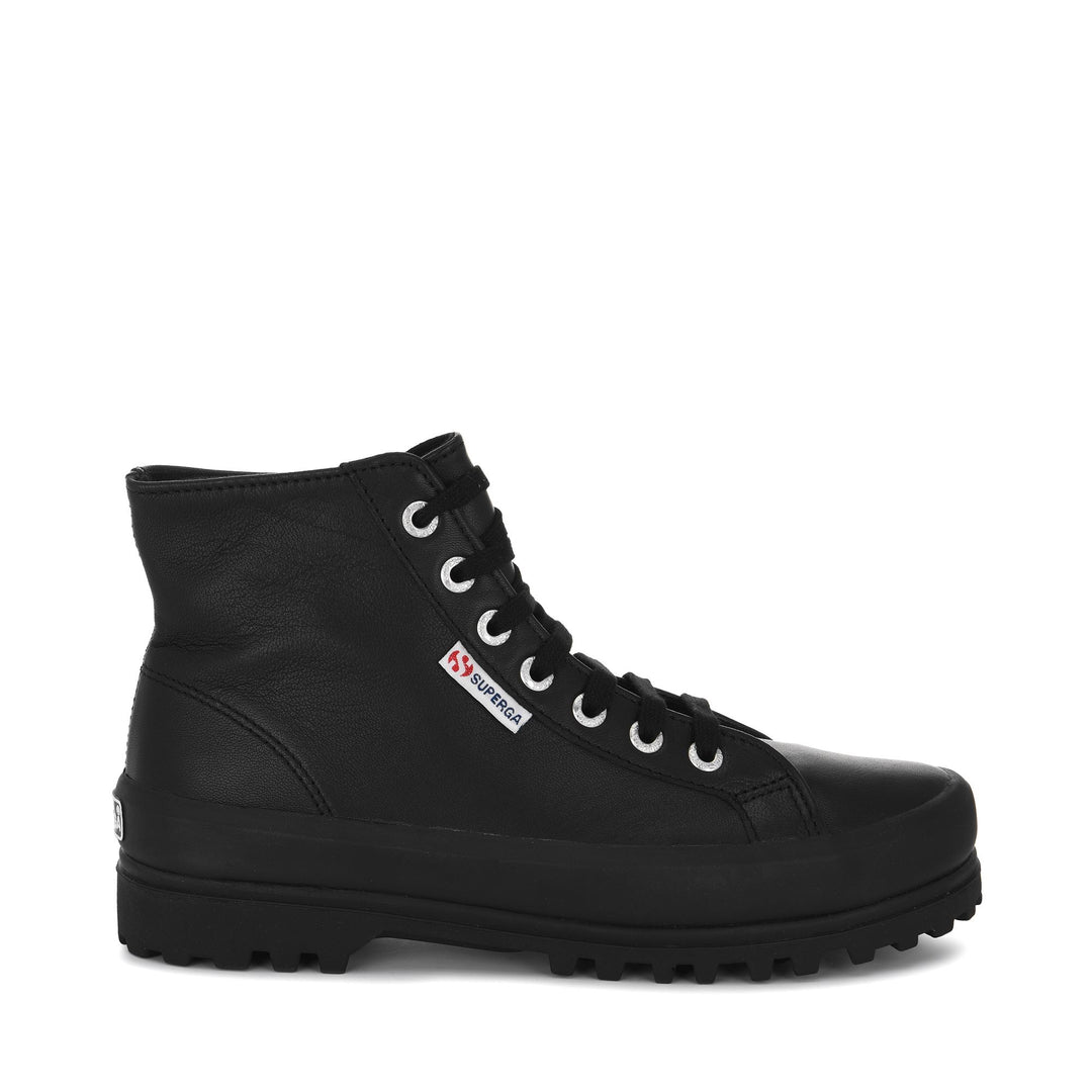 Botines negros unisex con parte superior de piel napa 01