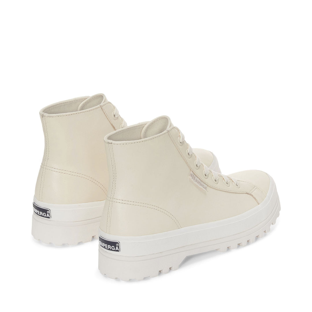 Botines unisex beige con parte superior de piel napa main