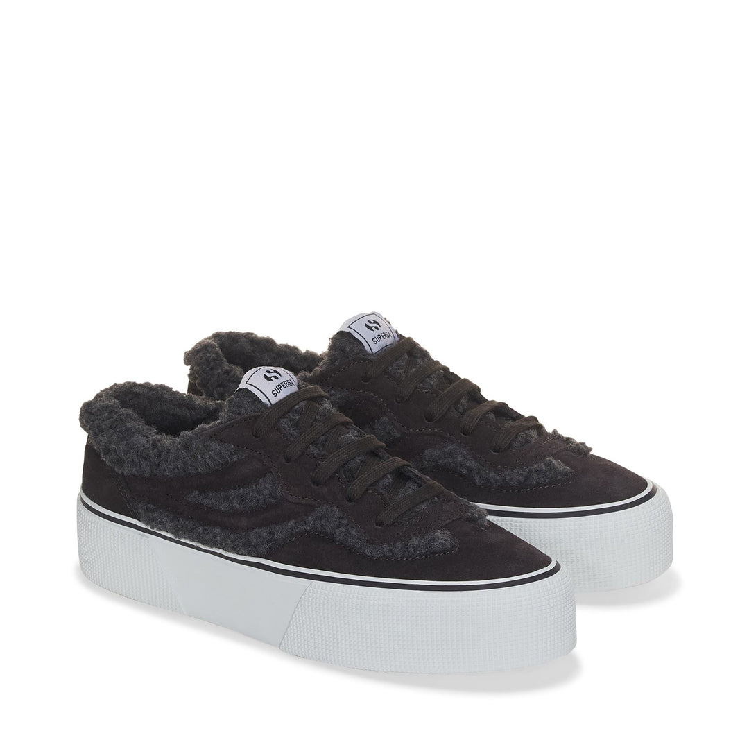 Unisex Black Platform Sneakers with Suede Upper main