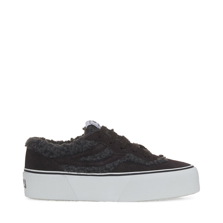 Unisex Black Platform Sneakers with Suede Upper 1