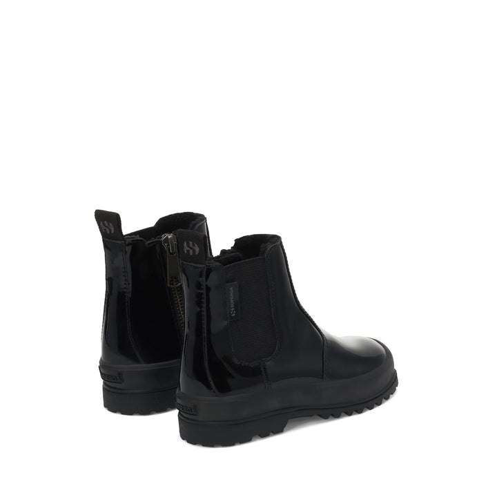 Ankle Boots Girl 2666 KIDS ALPINA SHINY SYNTHETIC Zip TOTAL BLACK Dressed Side (jpg Rgb)		