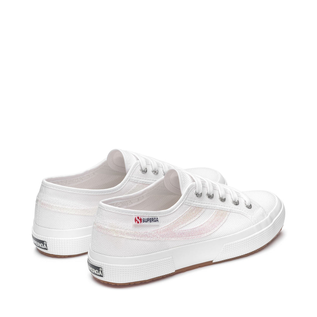 Sneakers Woman 2953 SWALLOW TAIL LAME Low Cut WHITE-IRIDESCENT Dressed Side (jpg Rgb)		