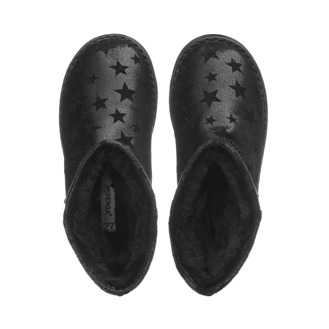 Boots Girl 4035 KIDS SHADED STARS Boot TOTAL BLACK Dressed Back (jpg Rgb)		