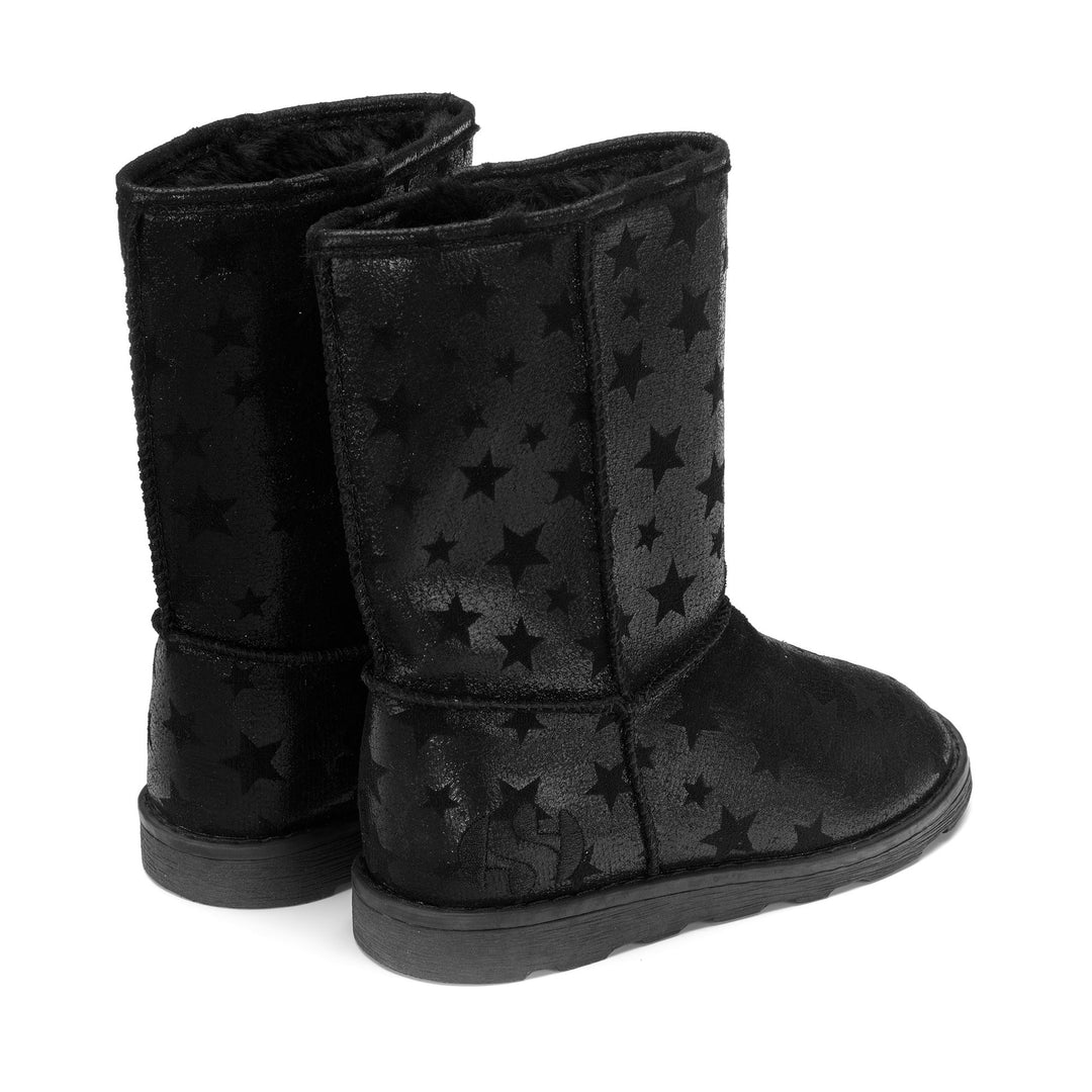 Boots Girl 4035 KIDS SHADED STARS Boot TOTAL BLACK Dressed Side (jpg Rgb)		